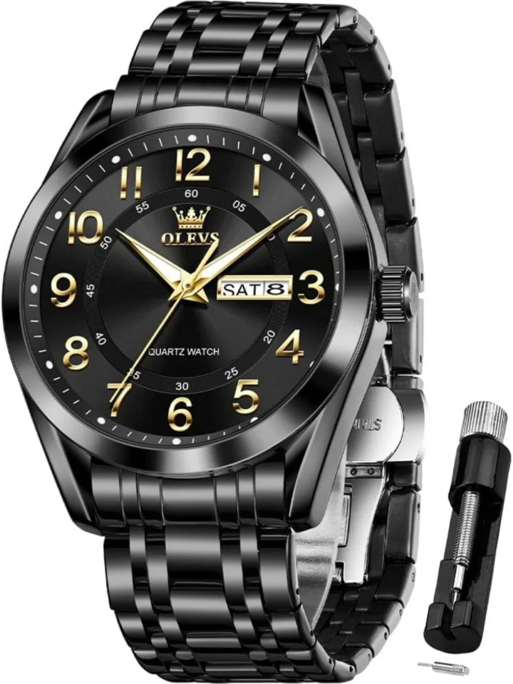 Stylish Men's Quartz Watch - Large Easy-to-Read Dial, Waterproof, Luminous Date